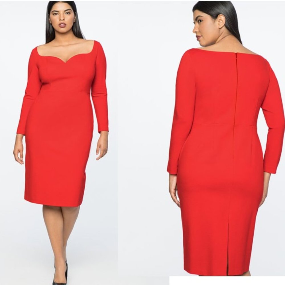 Jason Wu for Eloquii Red Long Sleeve Dress
